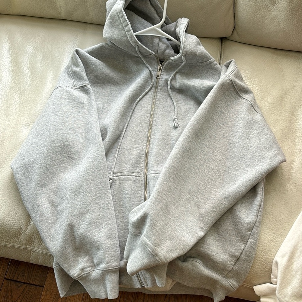 brandy melville grey zip up